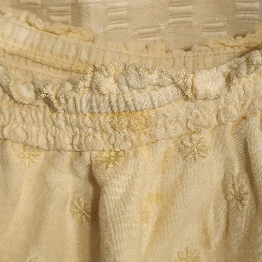 Ruffle Sleeve Milkmaid Cream Colored Mink Dress Women's CottageCore Puff Sleeve - Picture 4 of 8